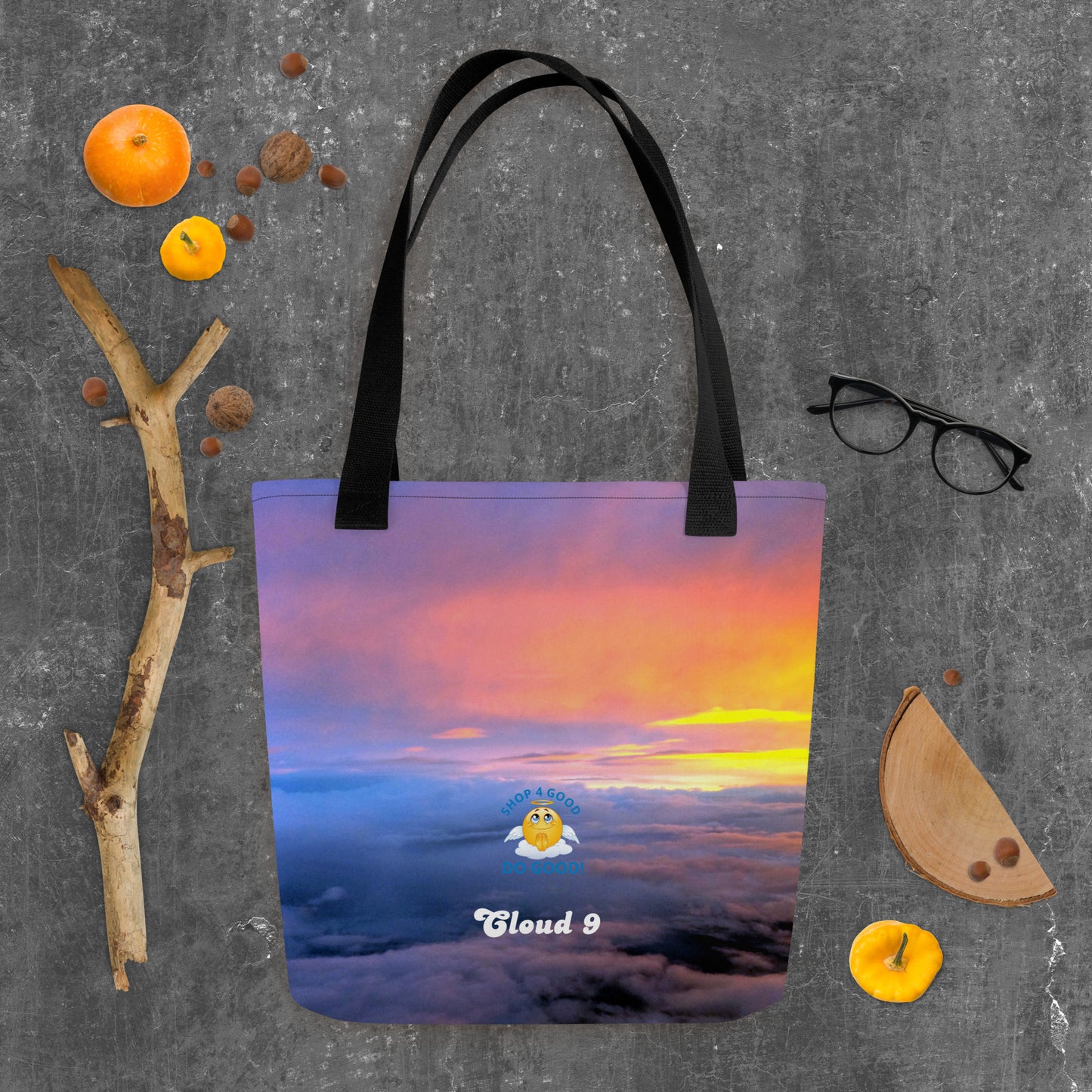 Shop4Good Branded Cloud 9 Vibrant Sunrise Tote bag