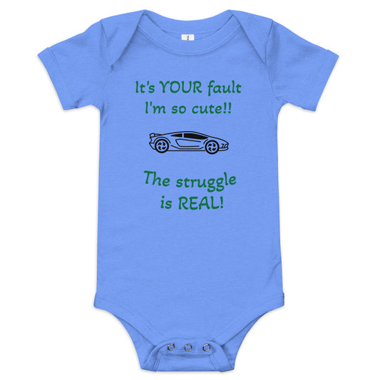 Cute Struggle Baby Boy One Piece Car