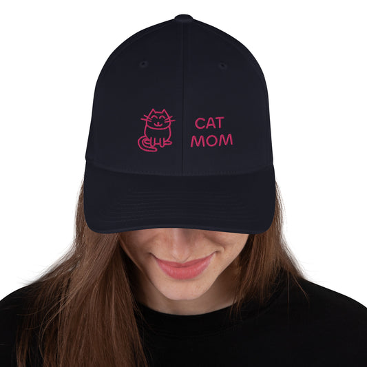 Cat Mom Pussies Love Me Structured Twill Cap