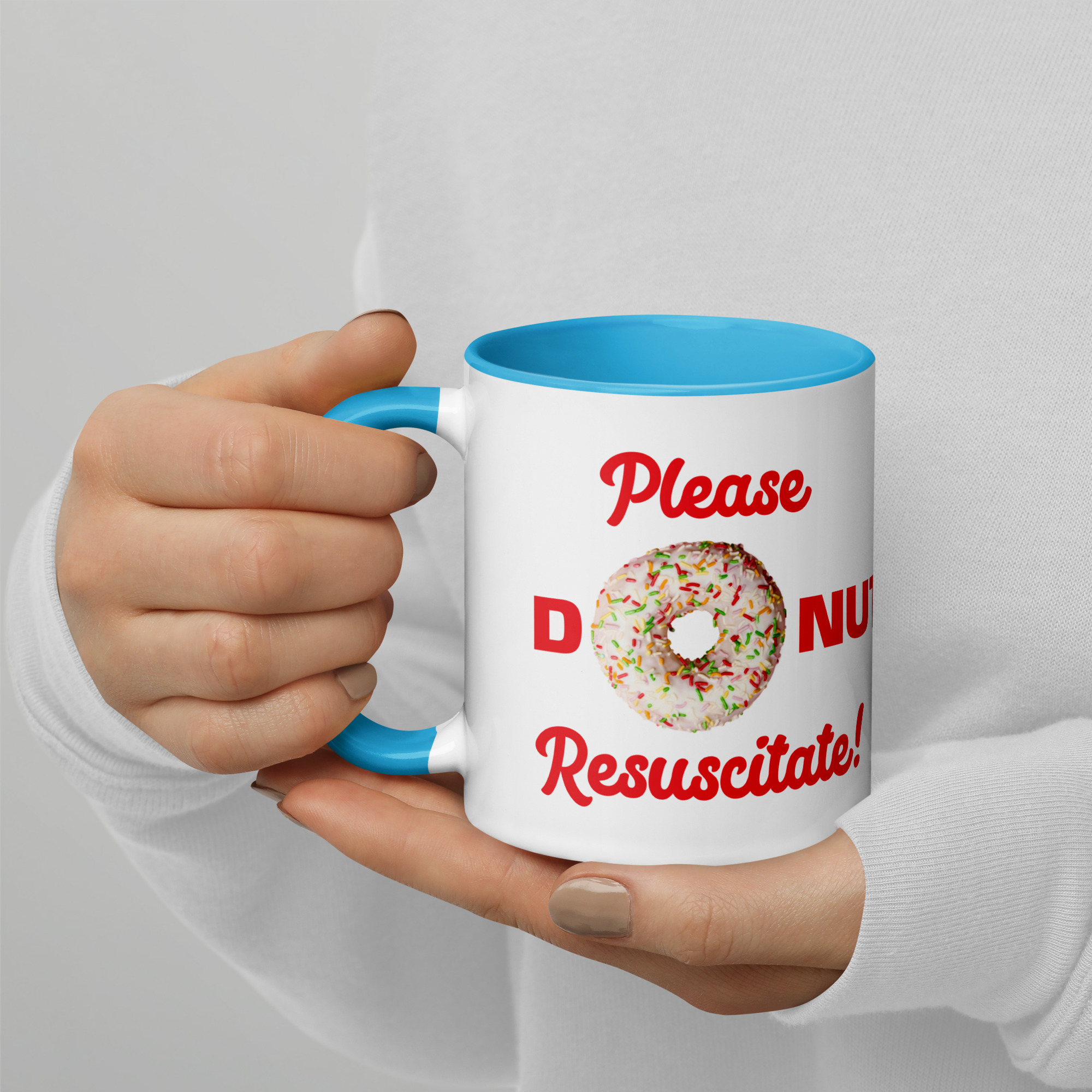 Donut Resuscitate Red Print Mug with Color Inside - Image 17