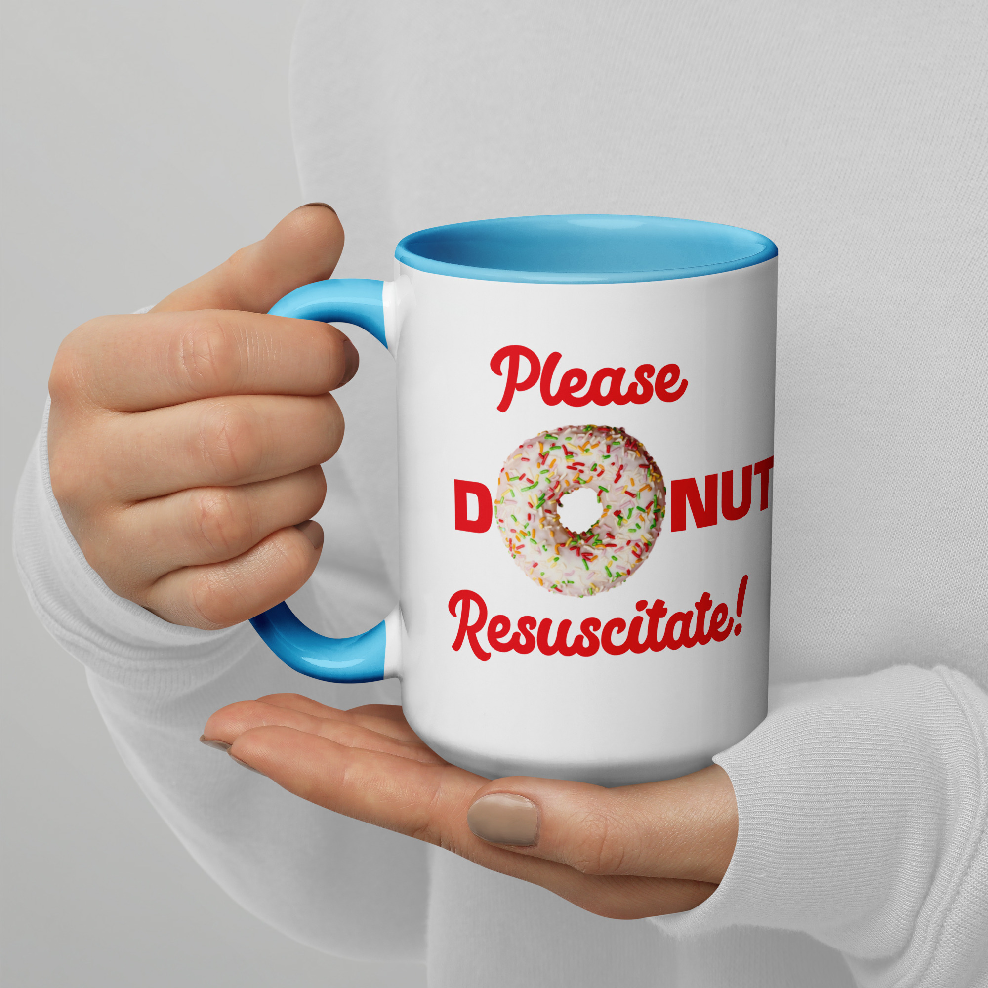Donut Resuscitate Red Print Mug with Color Inside - Image 19