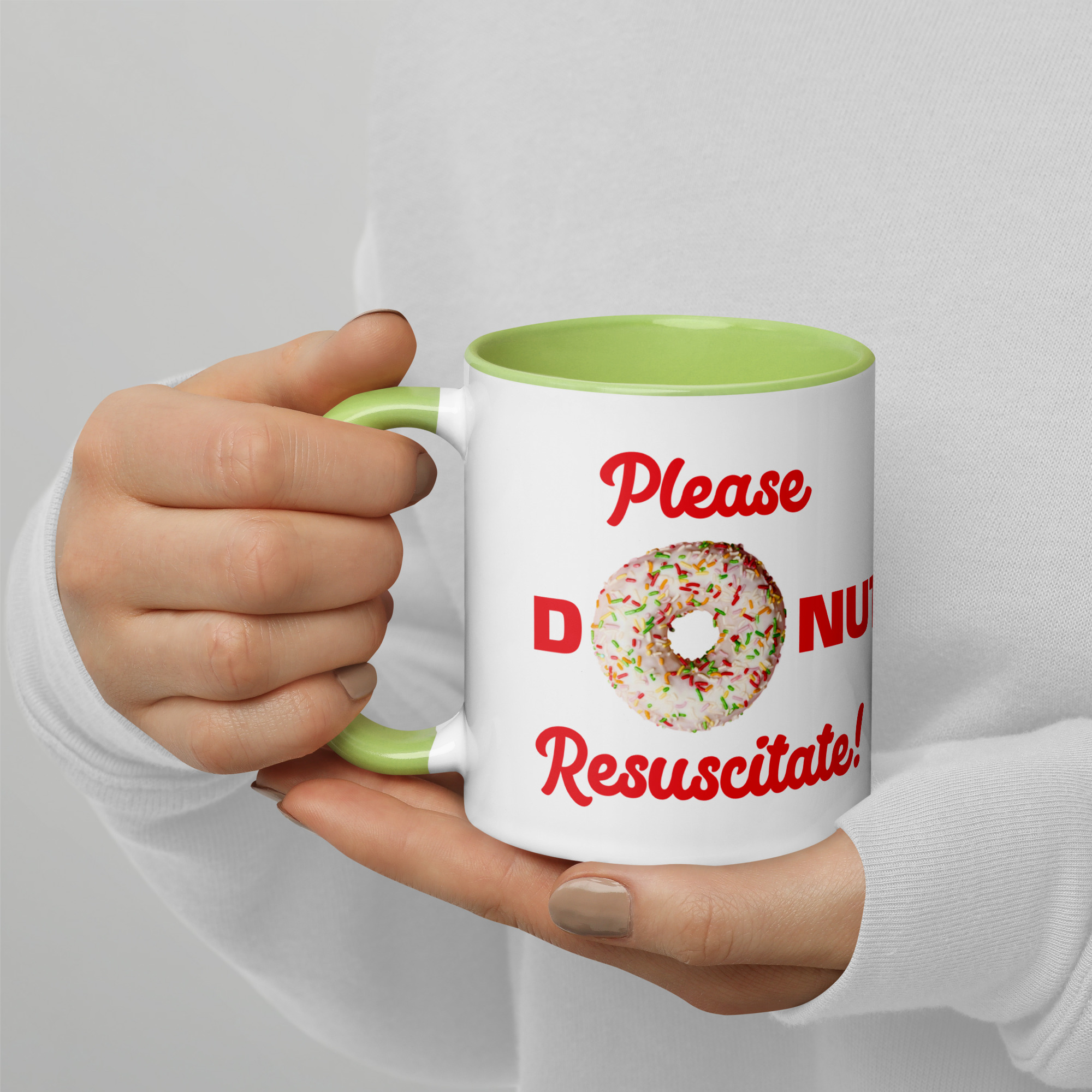 Donut Resuscitate Red Print Mug with Color Inside - Image 25