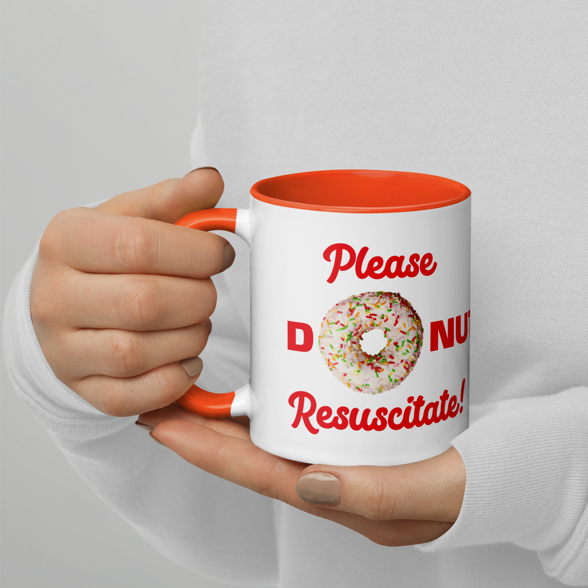 Donut Resuscitate Red Print Mug with Color Inside - Image 15
