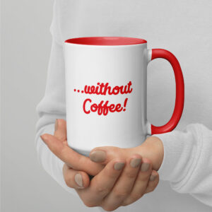 Donut Resuscitate Red Print Mug with Color Inside